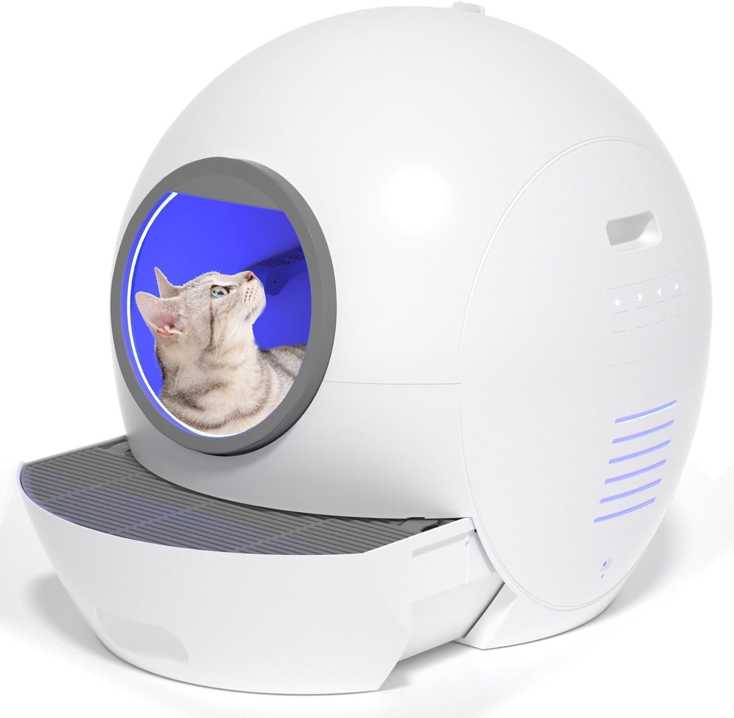 Caja de arena para gatos autolimpiante automática extragrande con control de aplicación, alerta segura y monitor de salud inteligente, eliminación