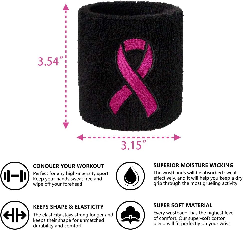 Sports Breast Cancer Awareness – Juego de calcetines y pulseras de cinta rosa  2 pares de calcetines deportivos de camuflaje digital + 4 bandas para