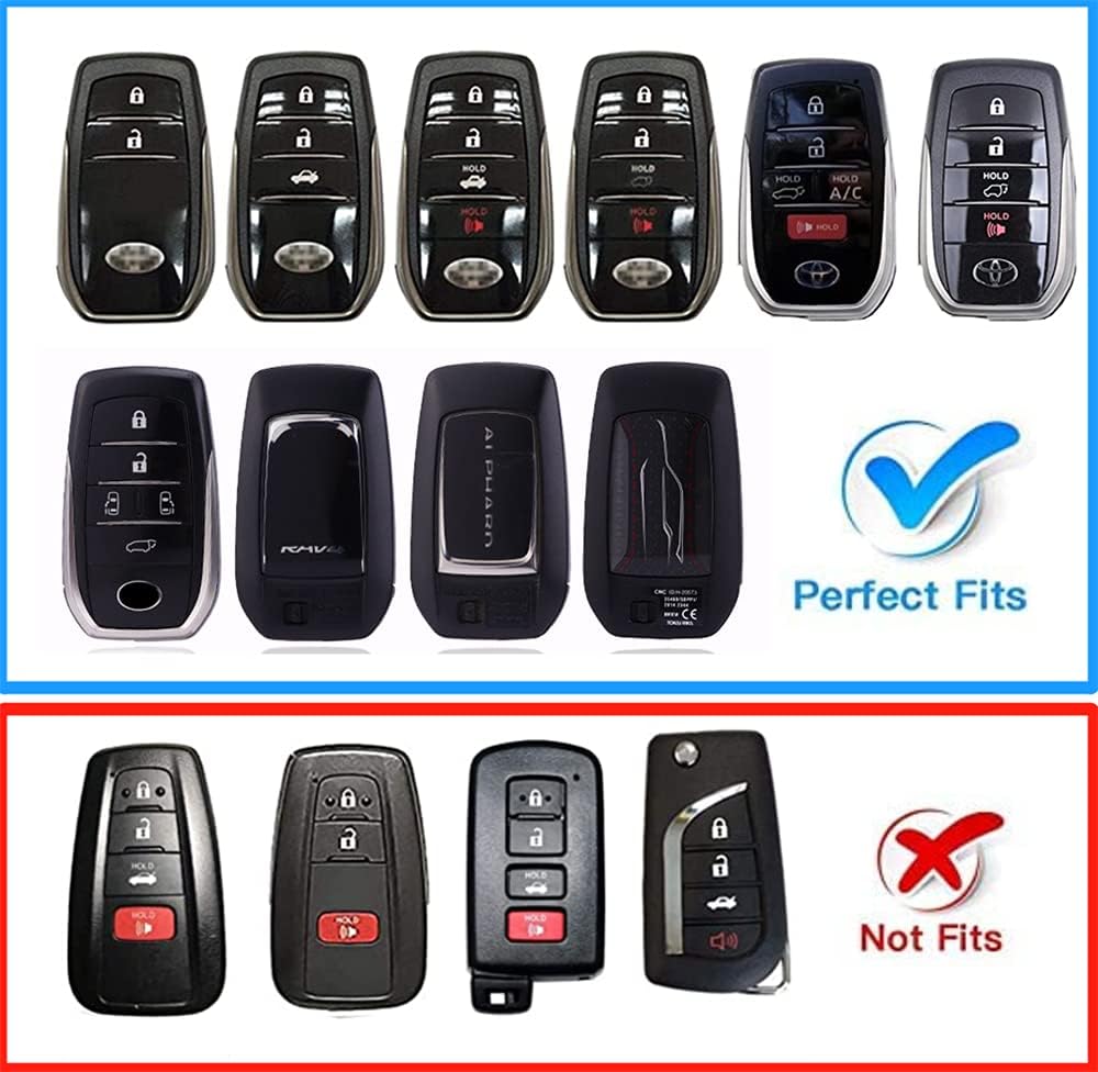 linwei Compatible con Toyota Venza Land Cruiser Rav4 Prime Fortuner Alphard – Funda para llavero de automóvil de TPU para mujereshombres, para llave