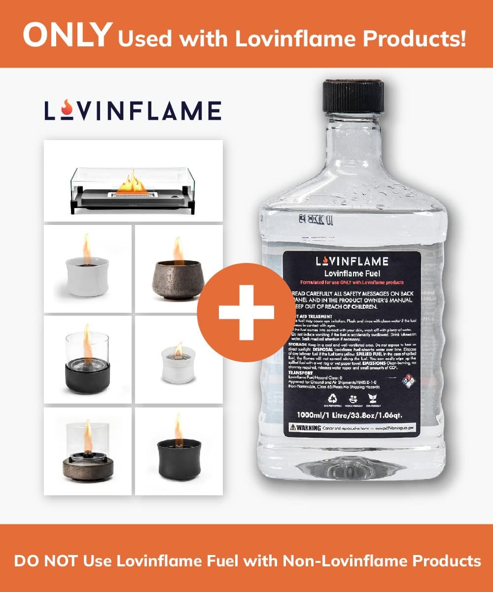 Combustible exclusivo para chimeneas Lovinflame, fuegos, velas no tóxicas, no inflamables, solubles en agua, seguras para transporte y