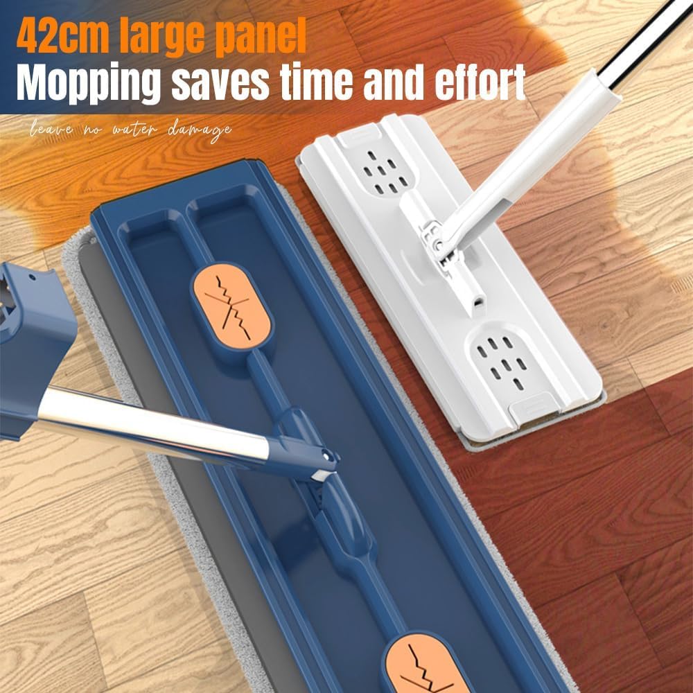 Nuevo trapeador de fibra ultrafina 2024 con mango ajustable de acero inoxidable de 54 pulgadas, 2 almohadillas lavables, trapeador de polvo