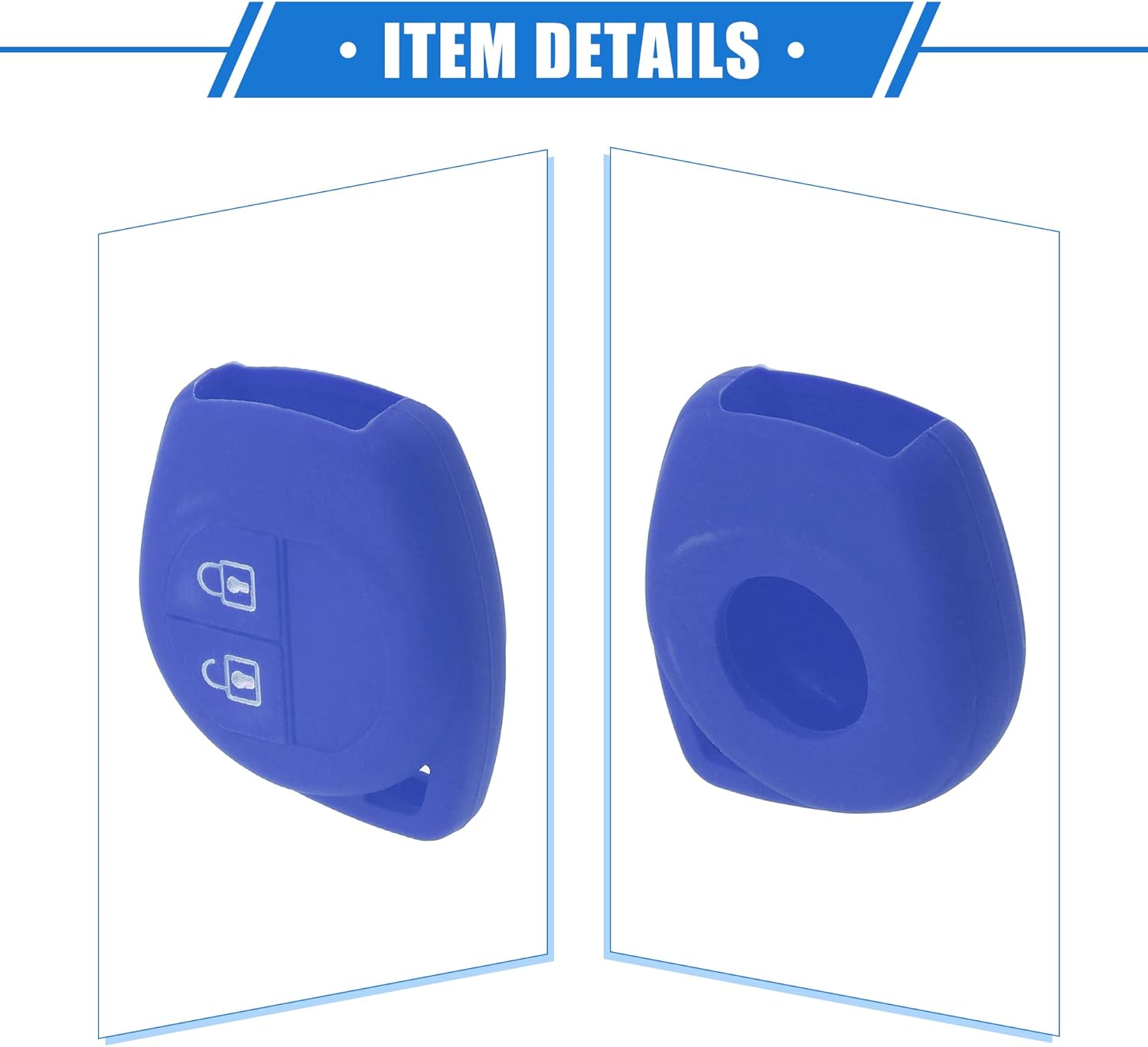 2 fundas para llavero compatibles con Suzuki 2 botones, silicona duradera, color azul oscuro, funda protectora para llave remota