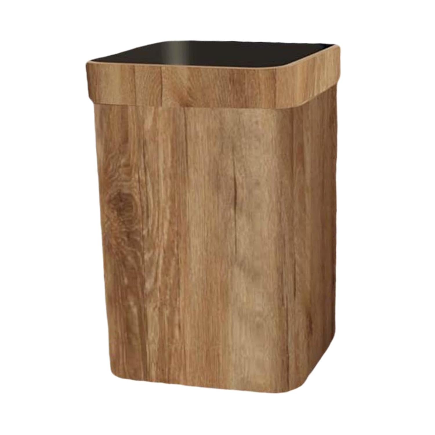 Fenteer Cubo de basura de grano de madera con capacidad para residuos, papelera de reciclaje para oficina, cocina, dormitorio, sala de estar, 9.6 x