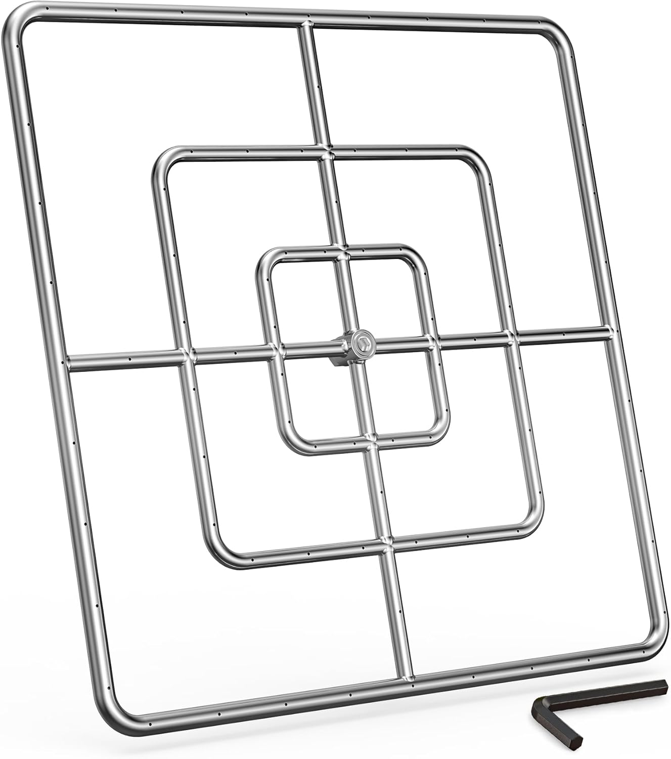 onlyfire – Anillo cuadrado de 30 pulgadas para fogata de gas natural y propano y chimenea, quemador de acero inoxidable 304 para interiores y
