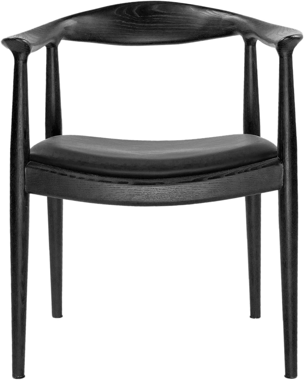 Tomile Silla de comedor tapizada Kennedy, sillas de cocina y comedor modernas de mediados de siglo con asiento acolchado de piel sintética, codo
