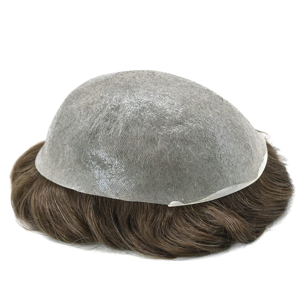 Tupé para hombre, pieza de cabello humano real, sistema de reemplazo para hombres, piel ultrafina, tupé, línea capilar natural, tupé para hombre,