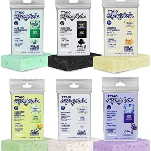 T.Taio Esponjabon – Esponjabon – Esponja de jabón – Exfoliante de ducha y lavado de baño – Masaje facial – Accesorios de baño – Madre perla, aloe T.Taio Esponjabon – Esponjabon – Esponja de jabón – Exfoliante de ducha y lavado de baño – Masaje facial – Accesorios de baño – Madre perla, aloe