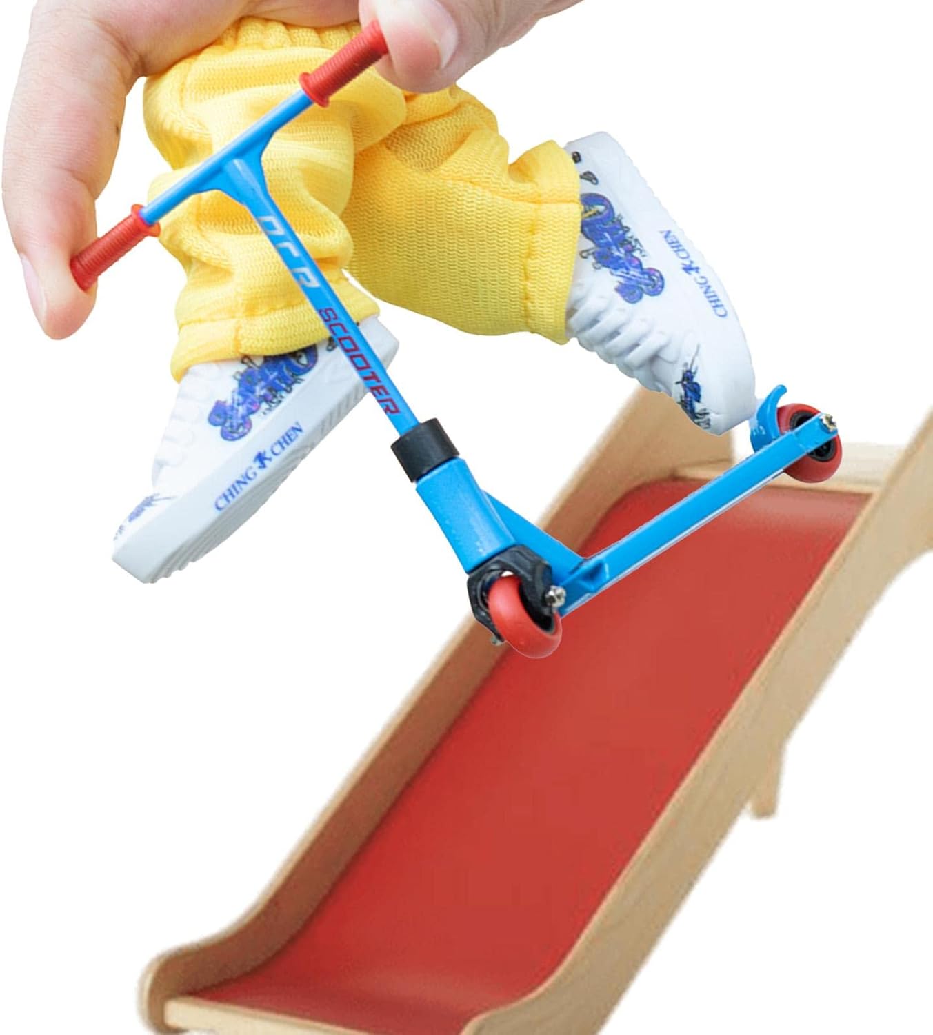 Scooter de dedo, juego de scooter de dedo de aleación con scooters, zapatos de dedos, accesorios para tablero de dedos para movimiento de la punta