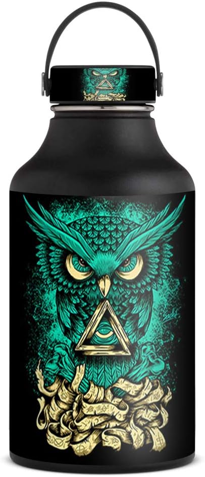 Skin Decal for Hydro 64 oz Flask Wide Mouth Water Bottle Vinyl Wrap Only – Awesome Owl Evil