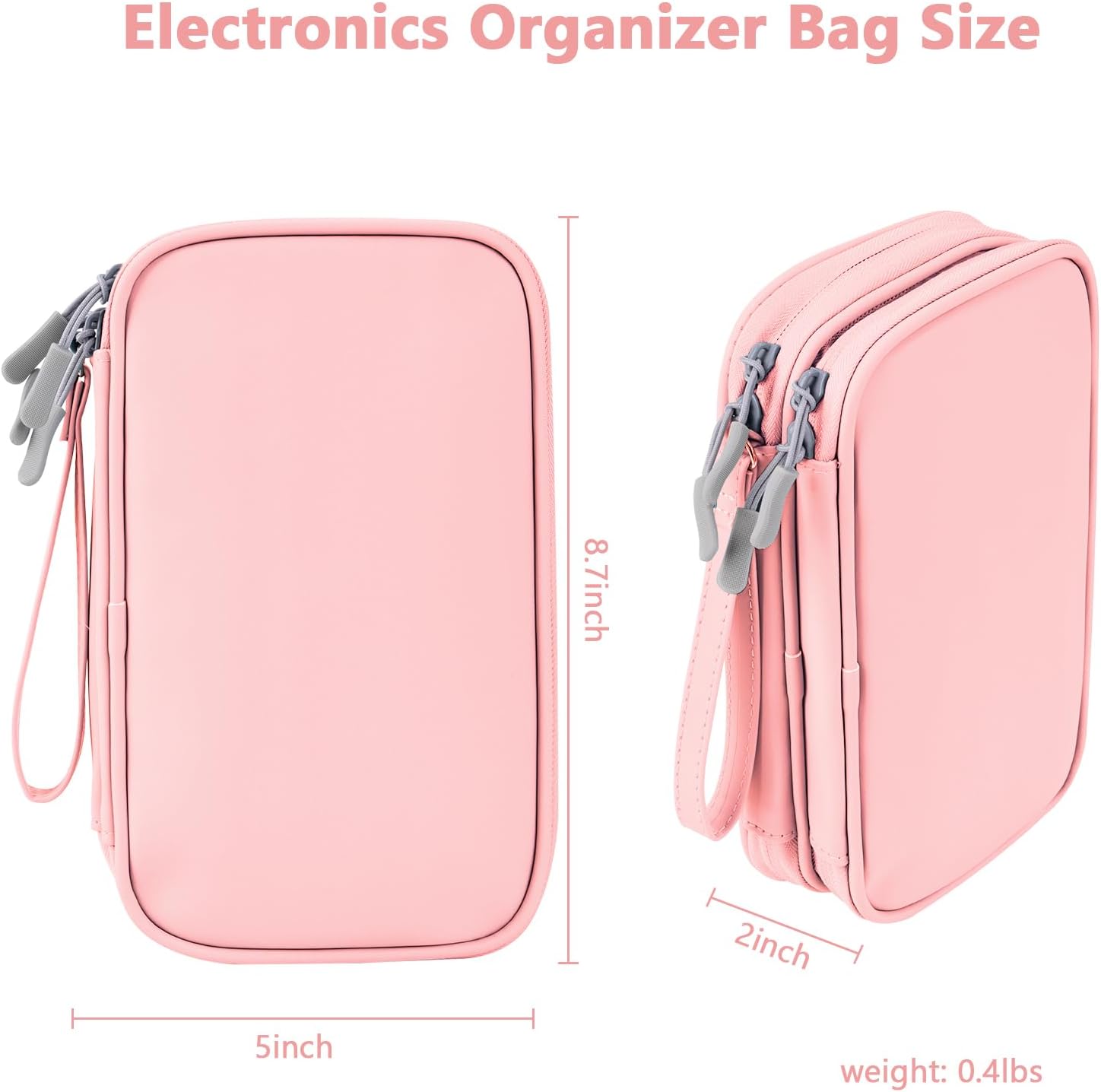 DDgro Banco de energía organizador de cables para viajes, organizar y almacenar accesorios electrónicos, cables, iPhone, auriculares, tarjetas,