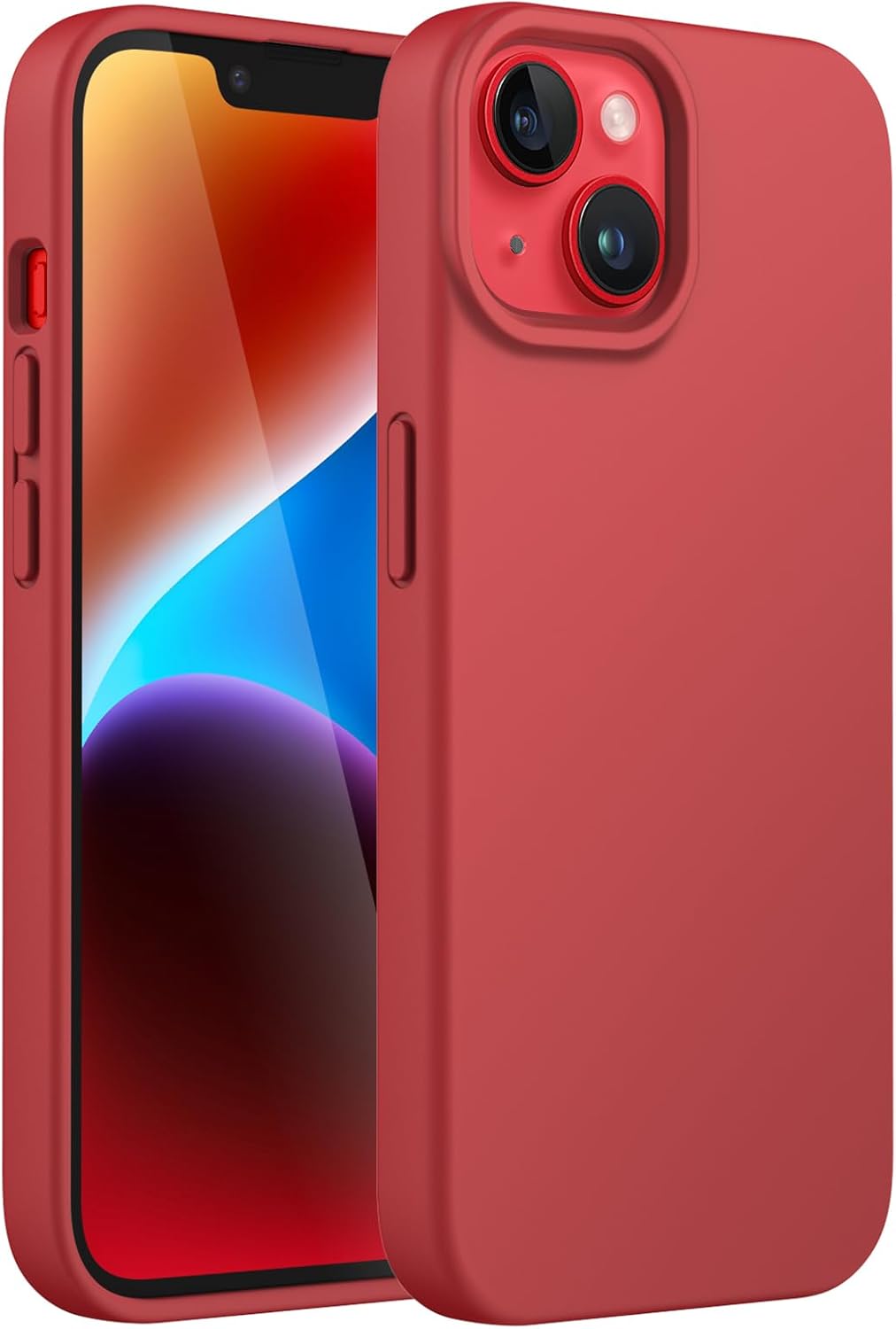 JETech Funda de silicona para iPhone 14 Plus de 6.7 pulgadas, suave al tacto, funda protectora de cuerpo completo, a prueba de golpes con forro de