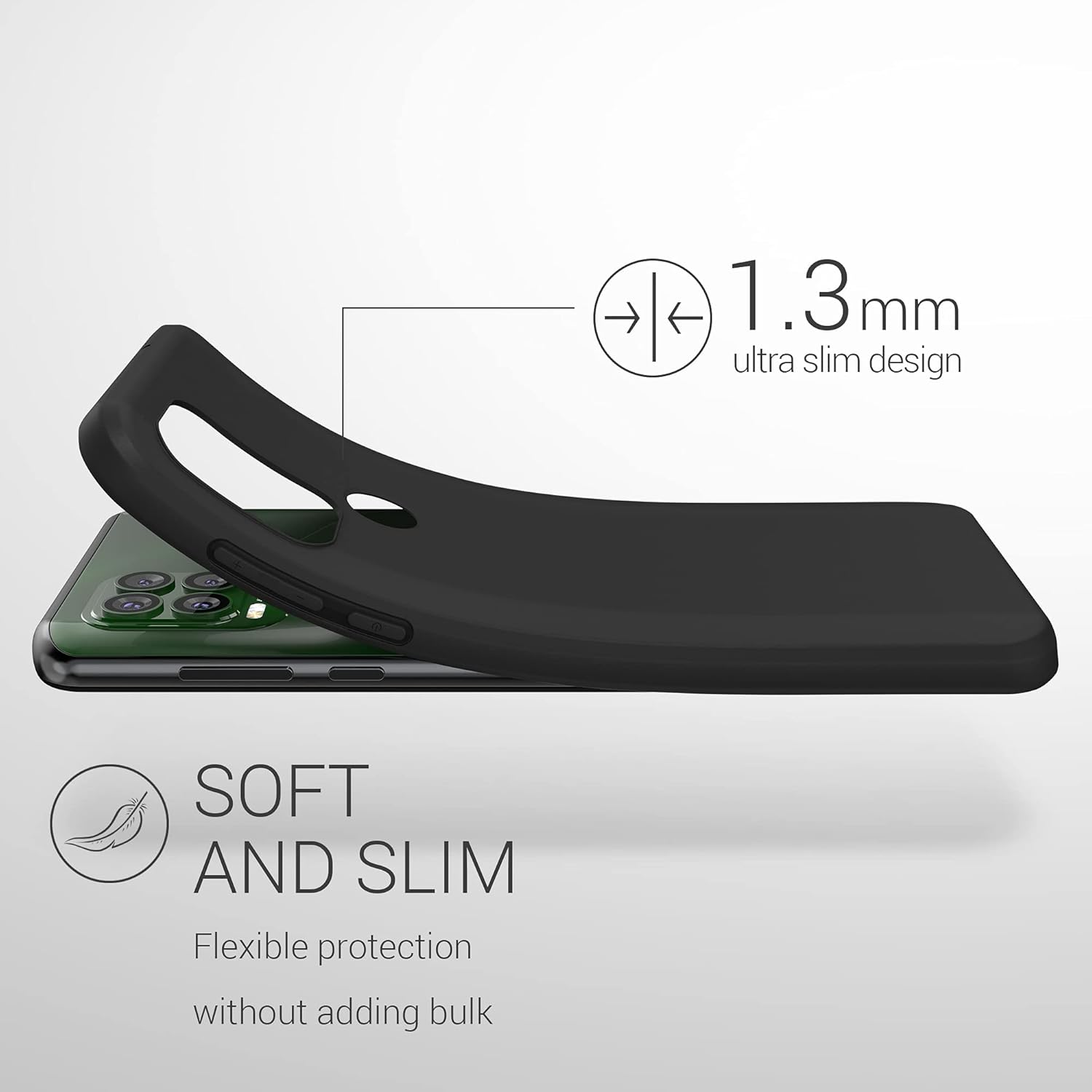 kwmobile Funda compatible con Motorola Moto G Stylus 5G – Funda protectora de silicona TPU suave y delgada – Negro mate