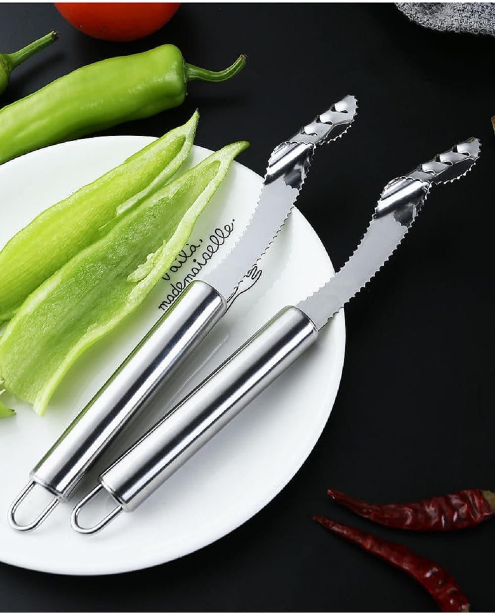 Herramienta descorazonadora de frutas y verduras, juego de descorazonador de acero inoxidable multifunción y removedor de picaduras para manzana,