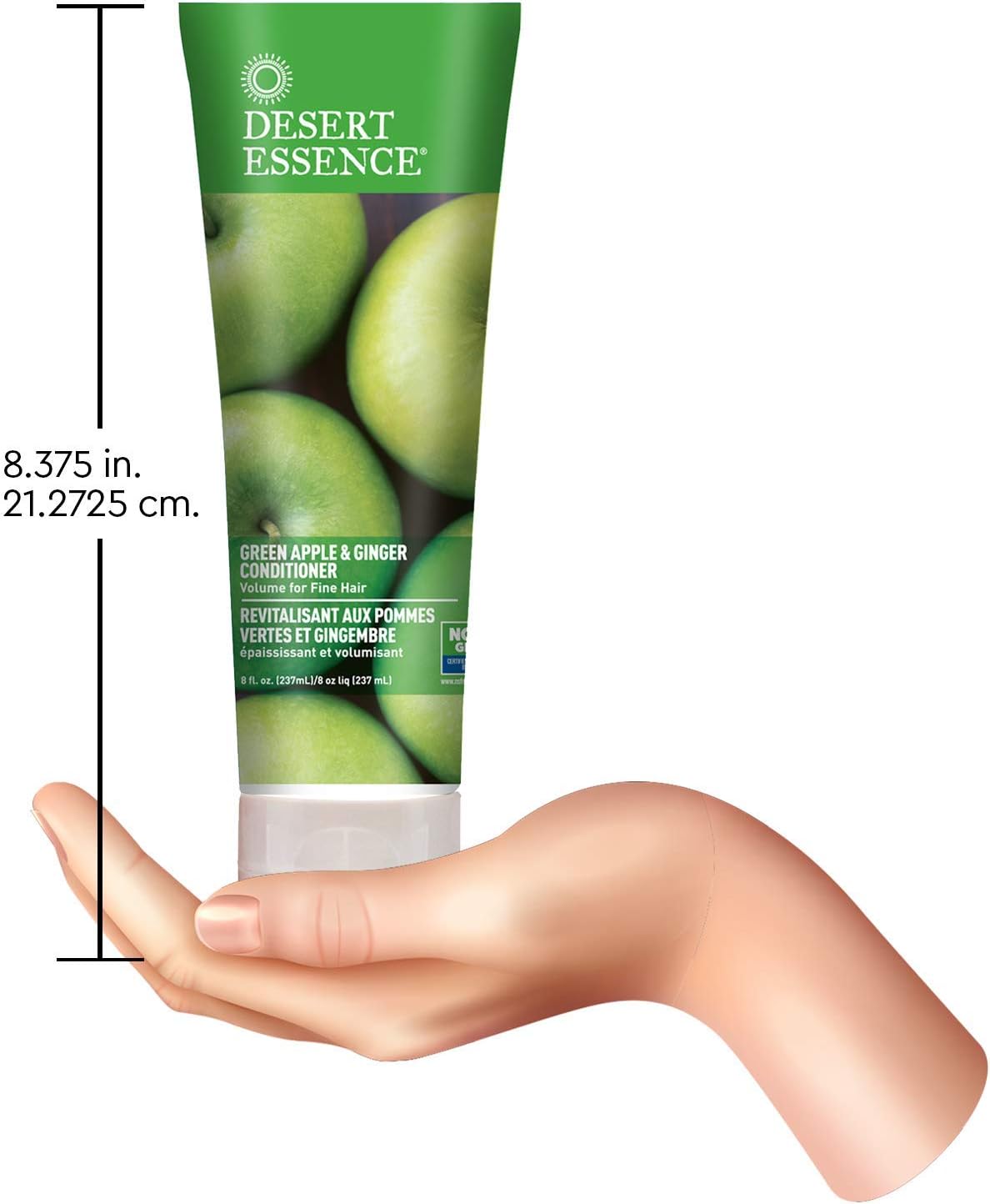 Desert Essence Green Apple & Ginger Champú y acondicionador  8 onzas líquidas  Volumen para cabello fino  Natural  Hidratante profundo