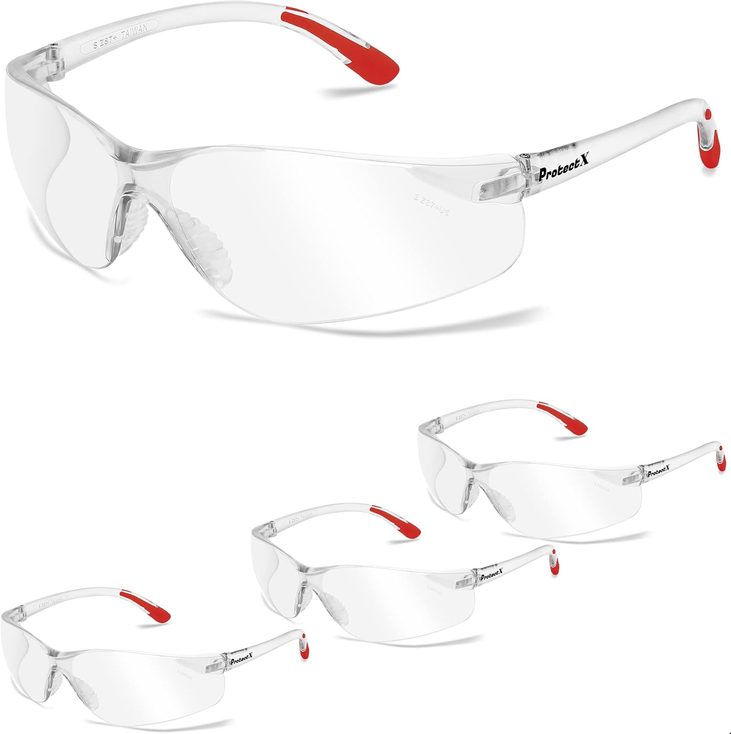 ProtectX Gafas de seguridad para hombres y mujeres, lentes de sol de seguridad con lentes antivaho resistentes a los arañazos, agarres
