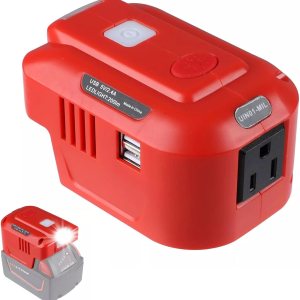 Alian para Milwaukee – Generador inversor de batería de litio de 18 V, para adaptador de cargador USB Milwaukee con luz LED, para fuente de Alian para Milwaukee – Generador inversor de batería de litio de 18 V, para adaptador de cargador USB Milwaukee con luz LED, para fuente de