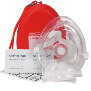 Ever Ready First Aid Máscara de rescate de RCP, resucitador de bolsillo para adultosniños, estuche rígido con correa para la muñeca, guantes y Ever Ready First Aid Máscara de rescate de RCP, resucitador de bolsillo para adultosniños, estuche rígido con correa para la muñeca, guantes y