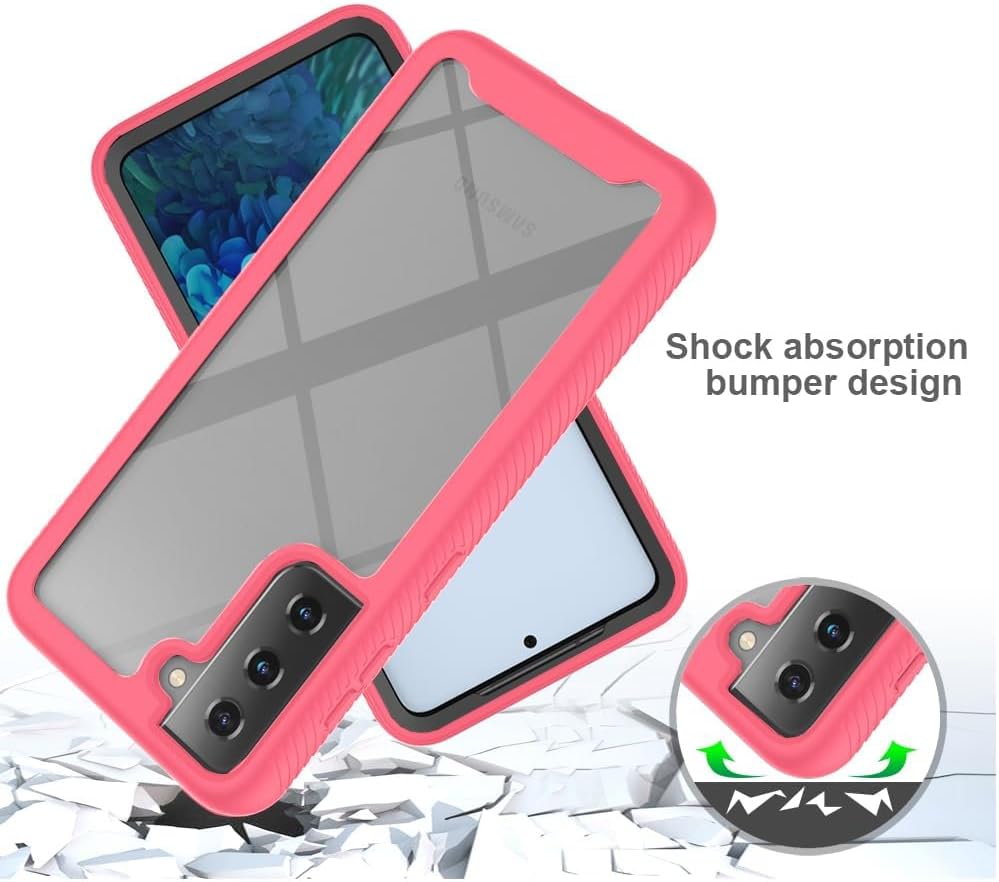 Asuwish Funda de teléfono para Samsung Galaxy S21 5G de 6.2 pulgadas con protector de pantalla de vidrio templado y soporte delgado, híbrida,