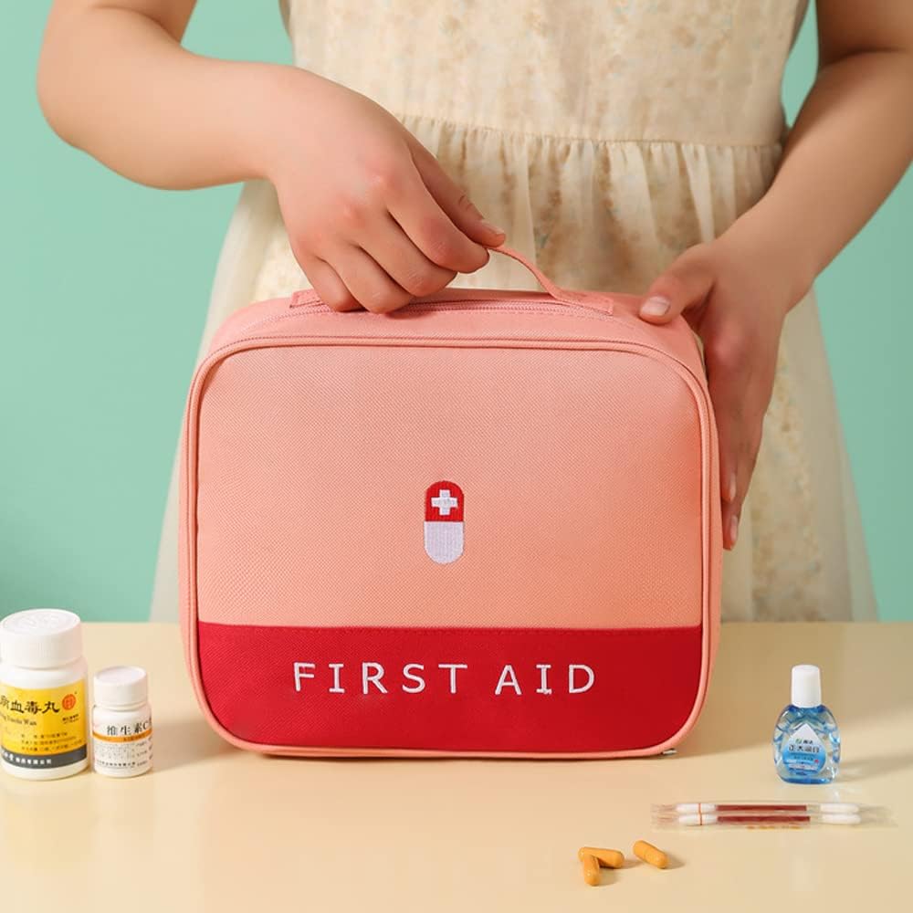 Innovkitchen Bolsa de medicina de viaje, Organizador de botellas de medicina con bolsa de emergencia, Bolsas de primeros auxilios vacías, Pequeña