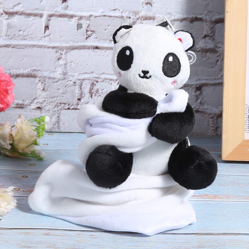 Manta de seguridad para bebé con animales de peluche para niños y niñas, súper suave y adorable (panda negro y blanco)