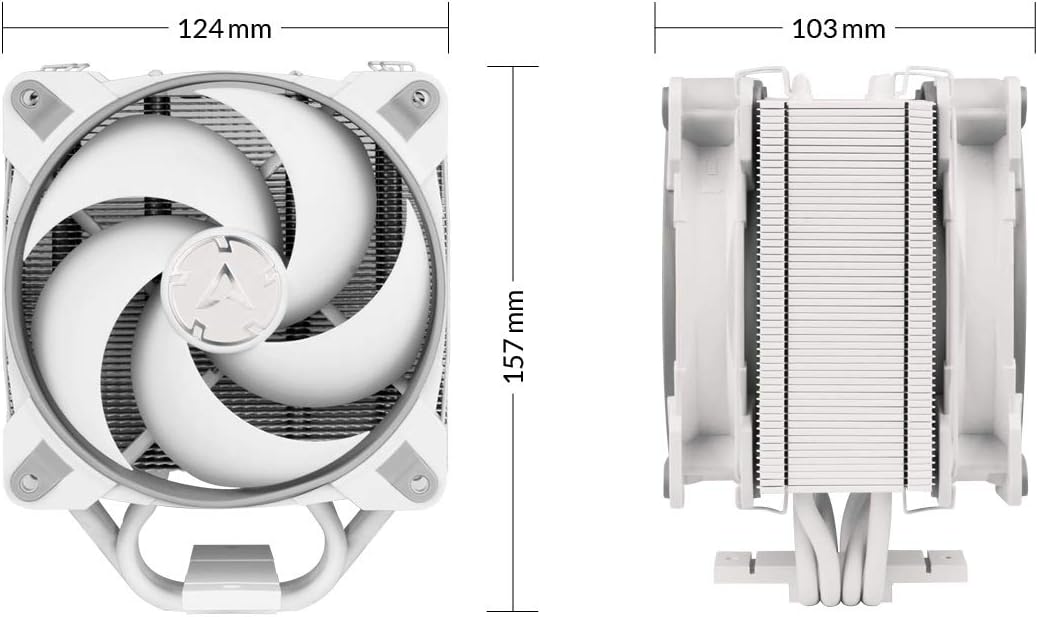 ARCTIC Freezer 34 Esports Duo – Ventilador de CPU en torre con carcasa BioniX P-Series en Push-Pull, enfriador de aire de CPU PWM de 4.724 in, para