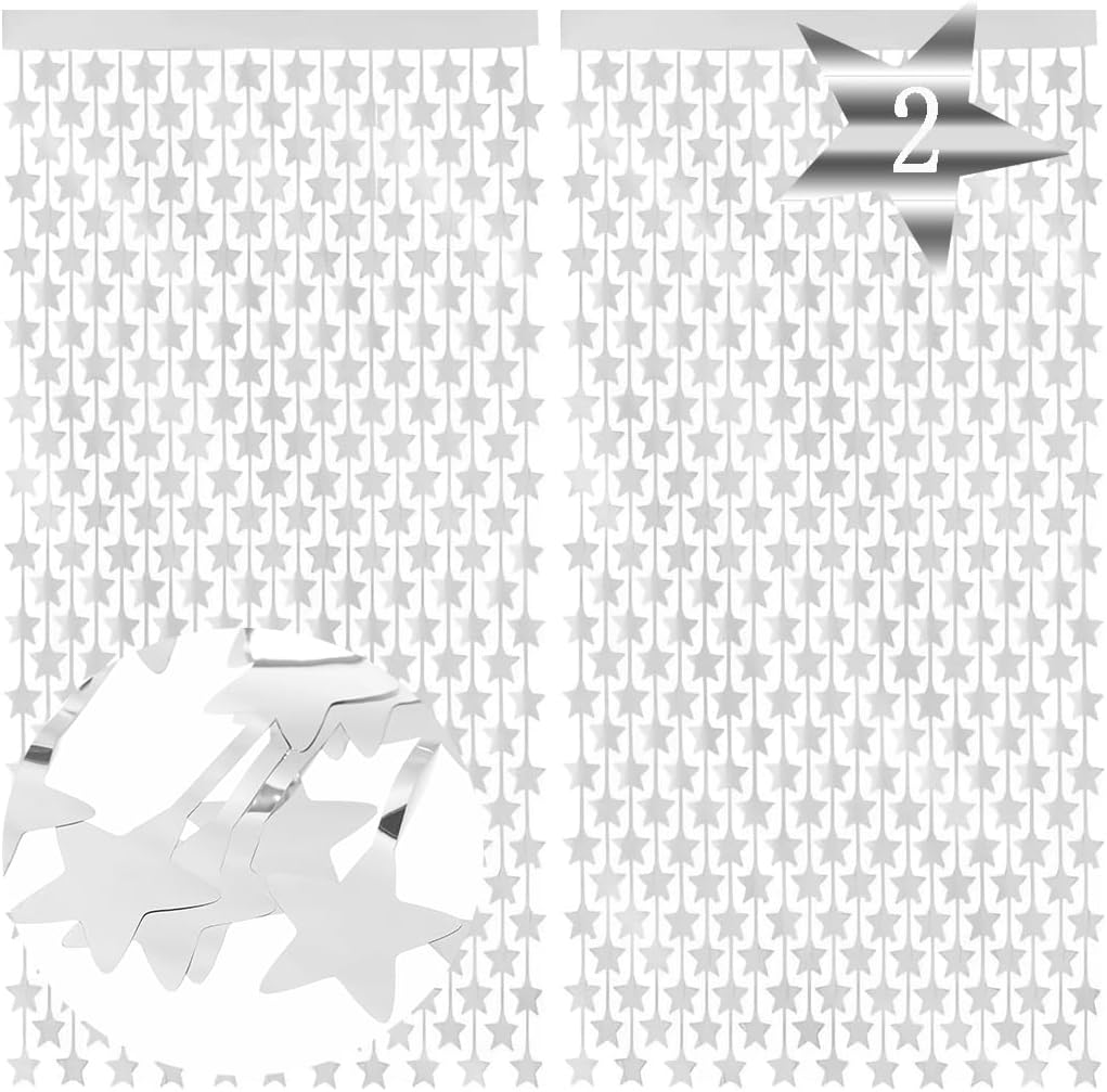 Abien Cortinas de flecos de papel de aluminio metálico con flecos de oropel para puerta de fiesta, serpentinas brillantes, decoraciones de fiesta