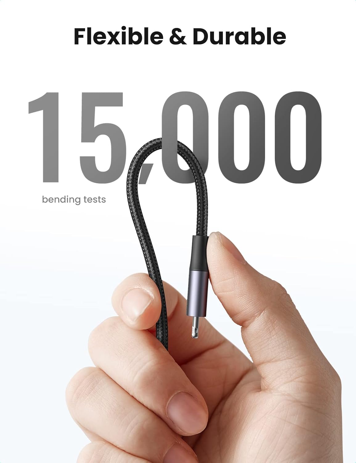 UGREEN – Cable de nailon trenzado de carga USB-C a Lightning con certificación MFi, suministro de energía rápido para iPhone 12 Mini 12 Pro Max 11