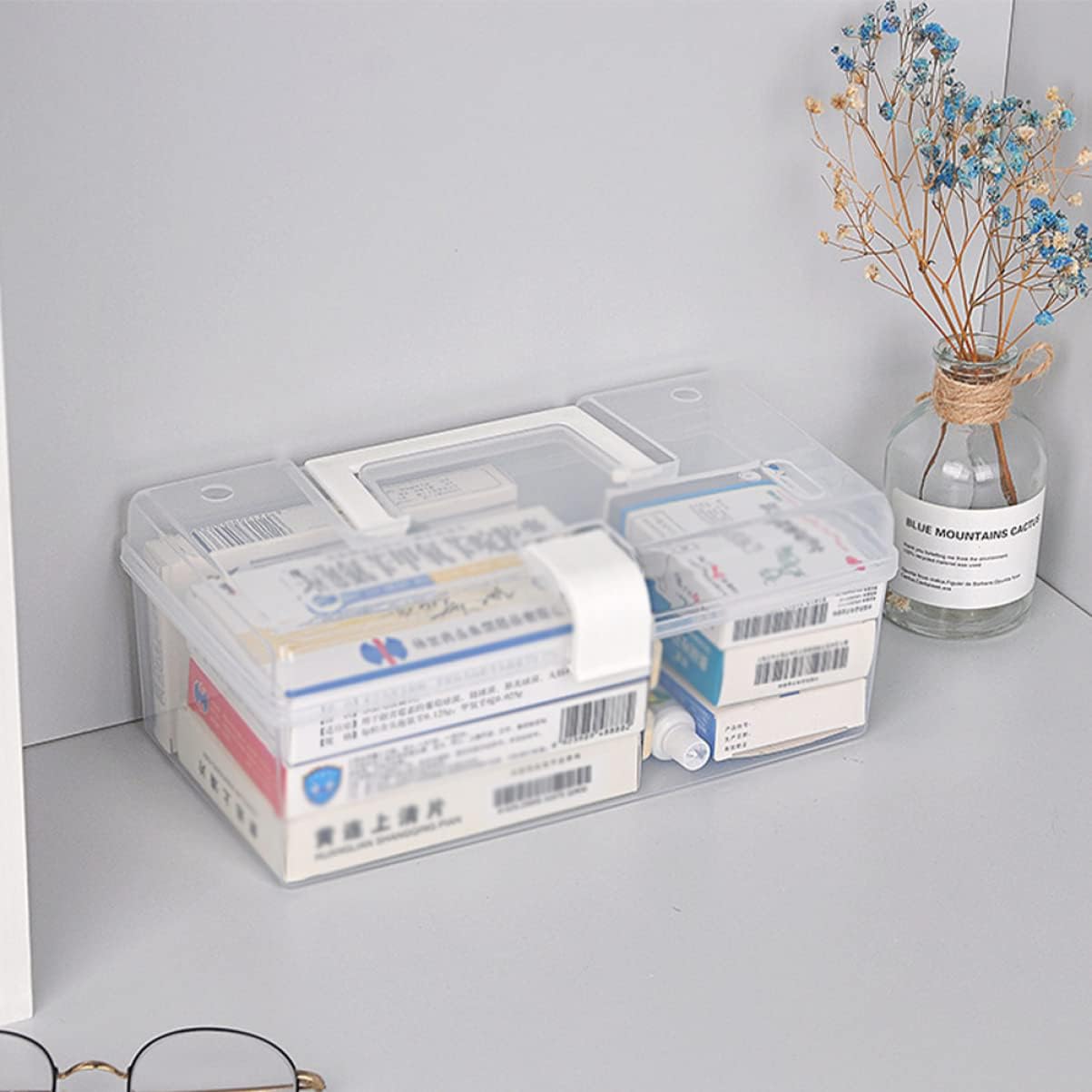 Cabilock Caja de aparejos Organizador Caja de medicamentos Caja vacía de plástico Botiquín de primeros auxilios Caja de primeros auxilios Caja de