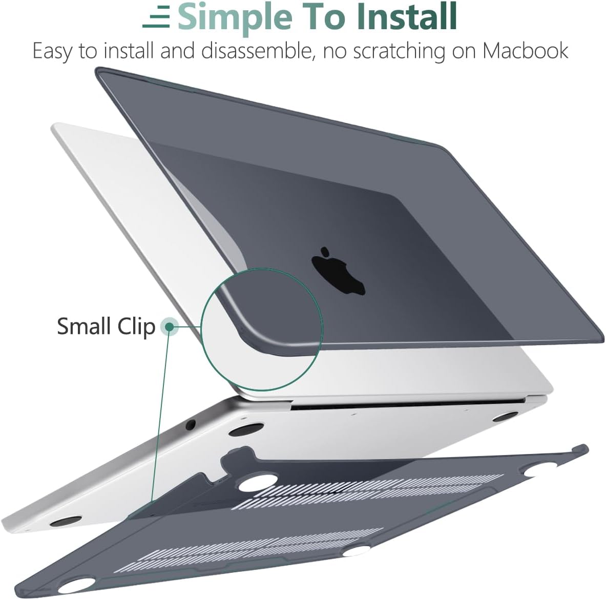 Compatible con MacBook Air 15 pulgadas 2024 2023 Release M3 A3114 M2 A2941, carcasa rígida y cubierta de teclado, protector de pantalla y adaptador