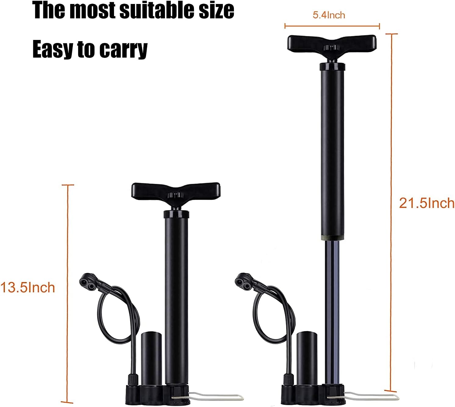 Bomba de bicicleta, bomba de piso para bicicleta, bomba de bola, bomba de aire de manómetro de alta presión de 160 PSI con válvula Presta y Schrader