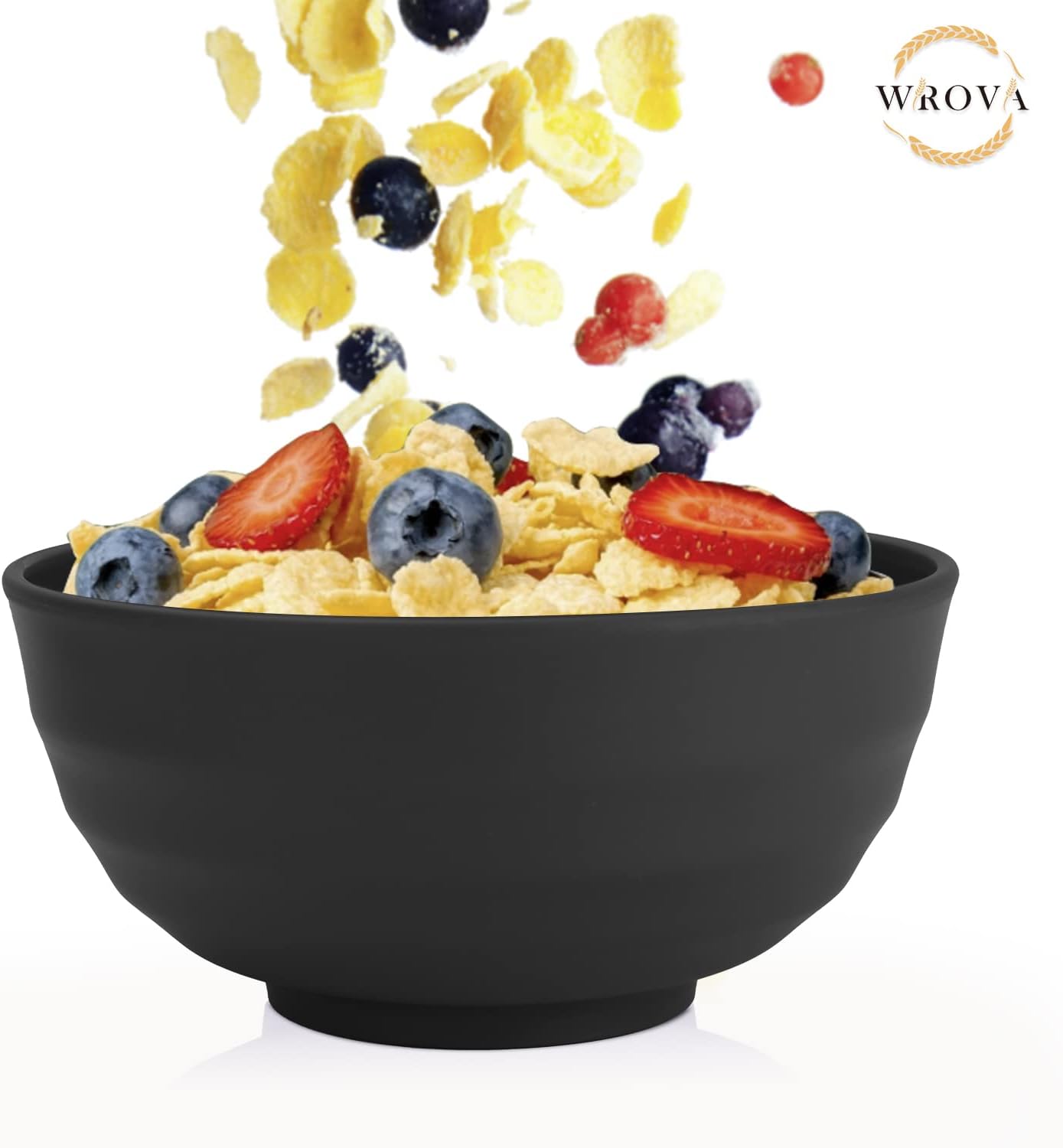 Juego de 6 cuencos de paja de trigo de 60 onzas irrompibles para cereales, aptos para microondas y lavavajillas, cuencos grandes para comer sin BPA,