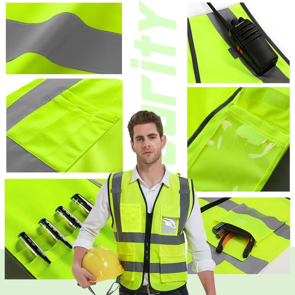 YOWESHOP Chaleco de seguridad de alta visibilidad Personaliza tu logotipo chaleco de seguridad protector