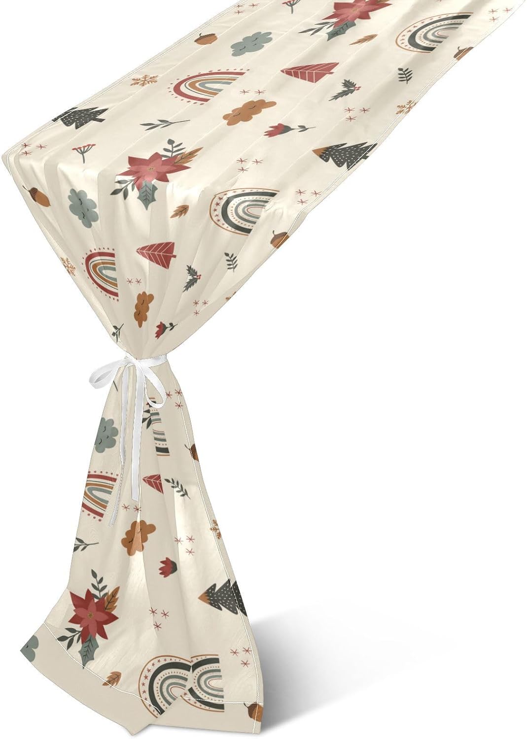 Christmas Rainbows Flowers Table Runner Fall Kitchen Decor for Kitchen Decorations Christmas Table Runner 120 Inches Long