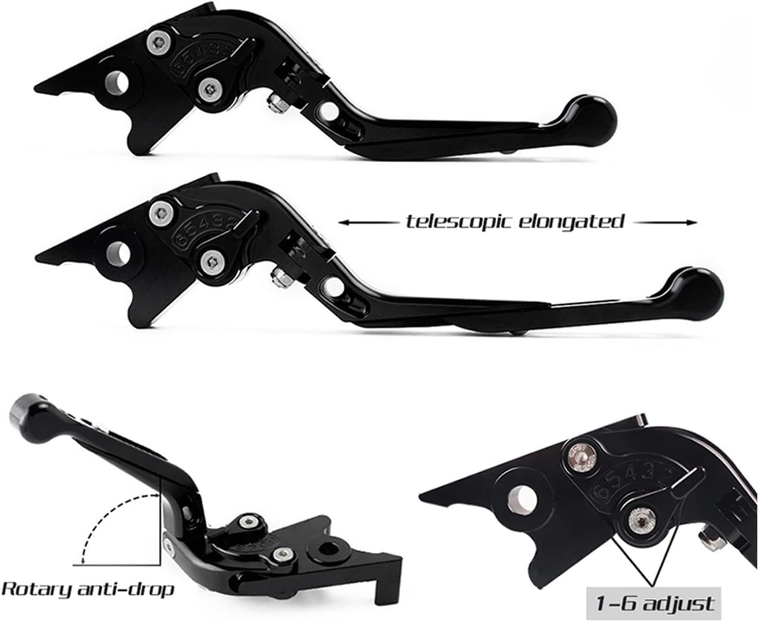 KRIVS Palanca de embrague TRK502 para motocicleta, ajustable y extensible, palanca de embrague de freno plegable, apta para Benelli Jinpeng 502 TRK