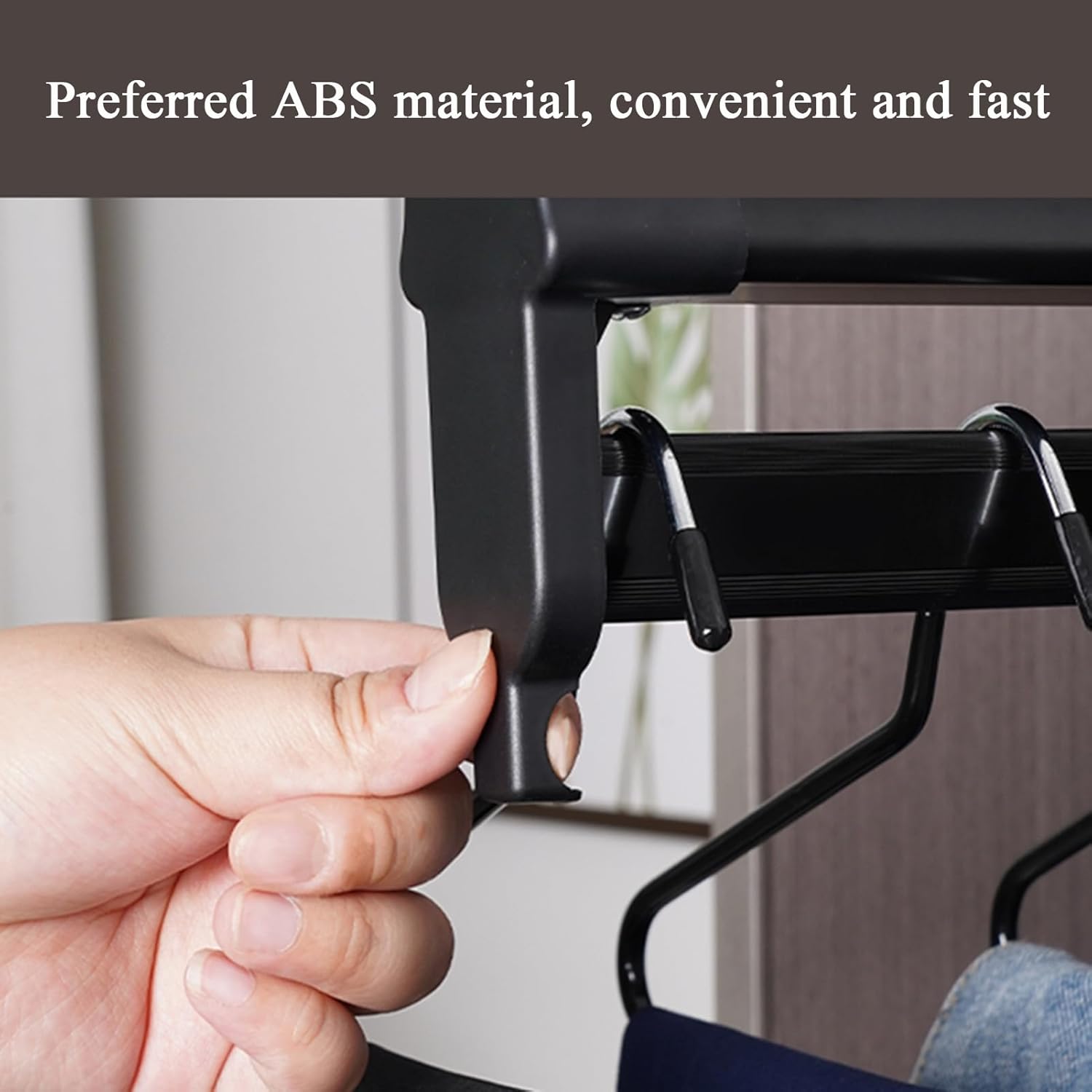 Percha de acero inoxidable extraíble para ropa, barra ajustable para armario, barra de perchero para pantalones, 55.1 lbs, negro, 10.236 in