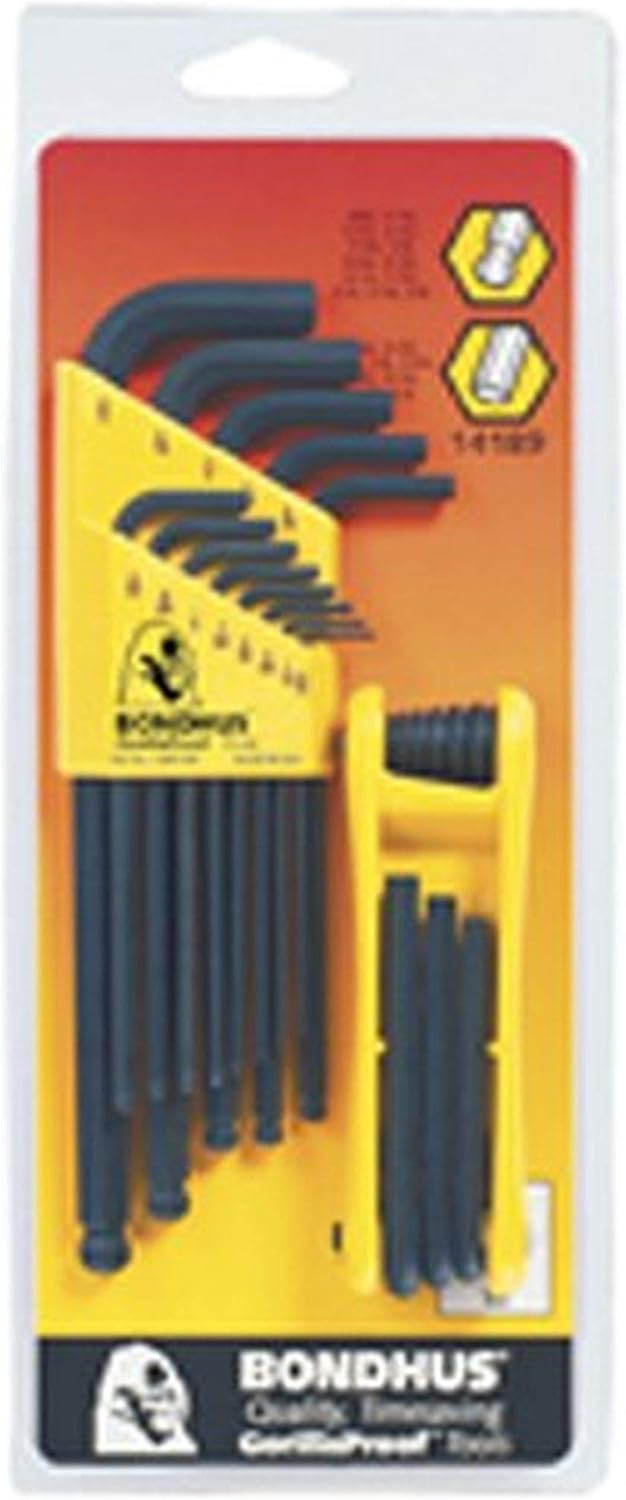 Bondhus Paquete adicional 14189, juego de llaves en L Balldriver #10937 (.050-38 pulgadas) y juego plegable hexagonal GorillaGrip #12589 (564-14