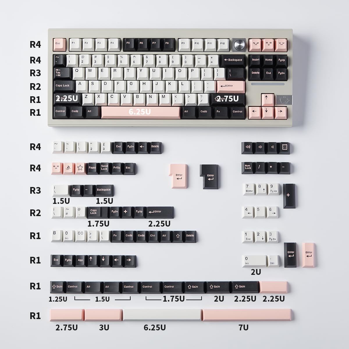 Gliging PBT Olivia Teclas 168 teclas Cherry Profile Thick PBT 616475788587104108 Cherry MX Switch Teclados mecánicos
