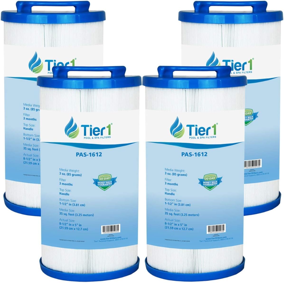 Tier1 Cartucho de filtro para piscina y spa, paquete de 4  Reemplazo para 817-4035, Teleweir 35 SF, Pleatco PWW35L, Unicel 4CH-935 y más  Medios de