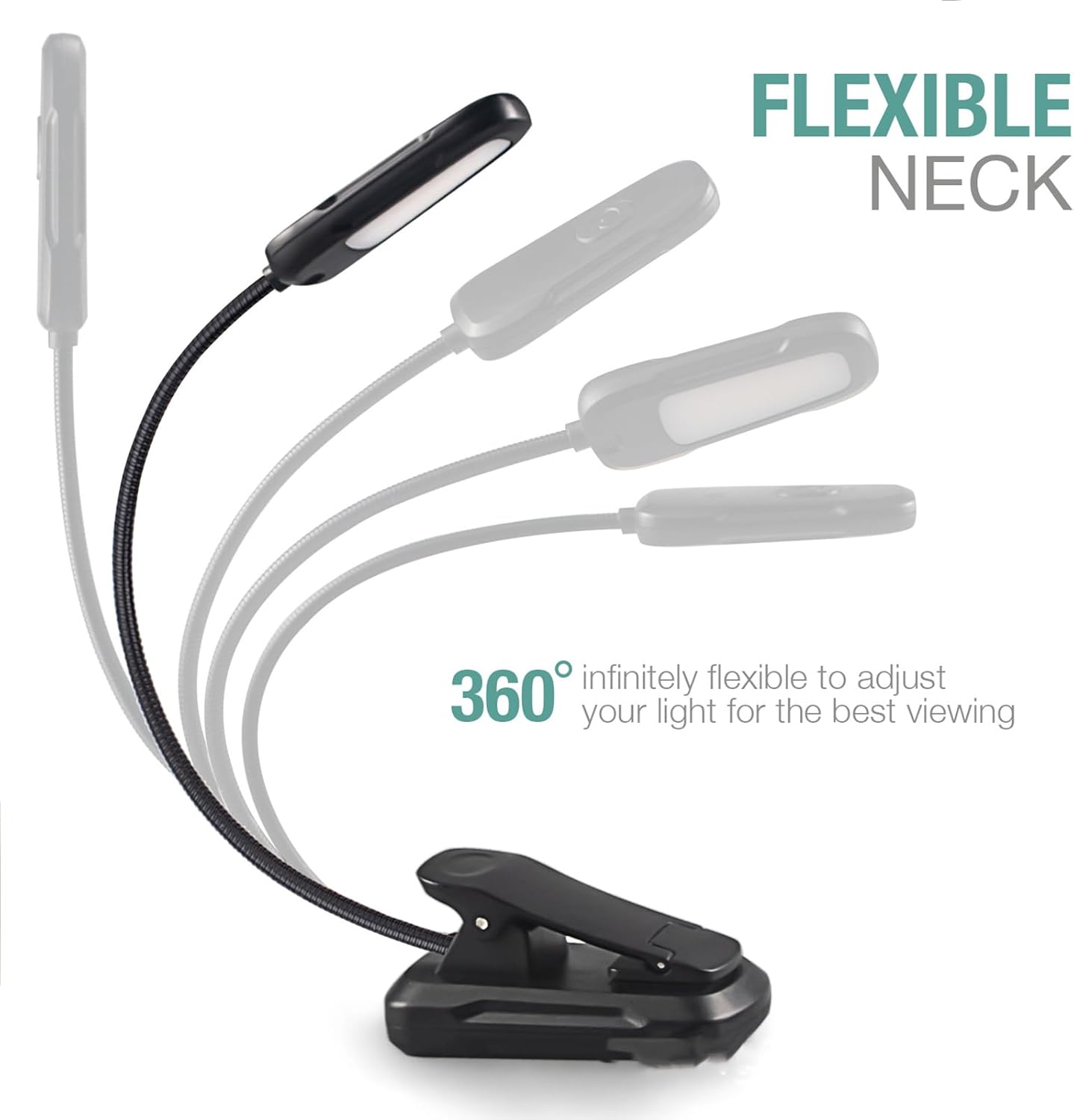 Desk Lamp, 3 Color Modes & 3 Brightness LED Reading Light with Clamp, Flexible Gooseneck Book Light for Kids Reading Book in Bed at Night Clip on