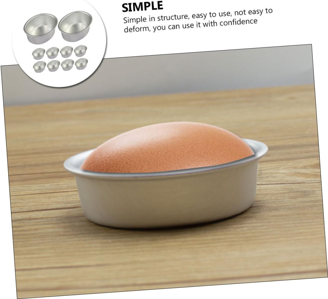 Abaodam 50 moldes ovalados de forma ovalada para queso, molde para hornear pudín, platos para hornear pan, bandeja redonda para hornear, sartén de