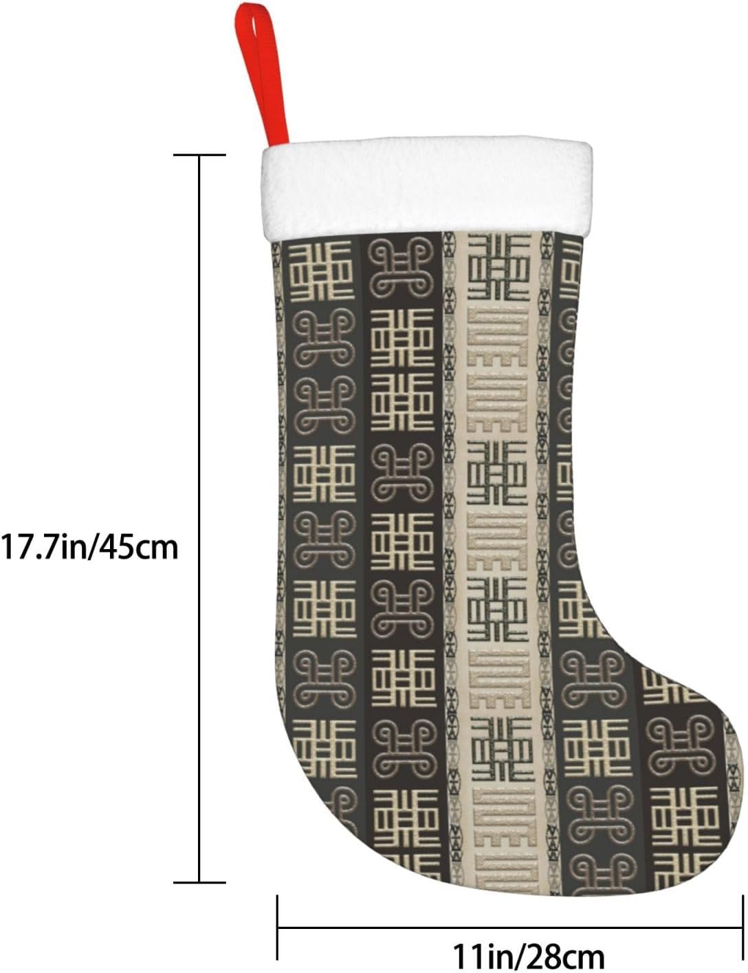 Calcetines de Navidad, patrón africano con símbolos Adinkra, medias de Navidad grandes, medias colgantes de Navidad para chimenea, medias para