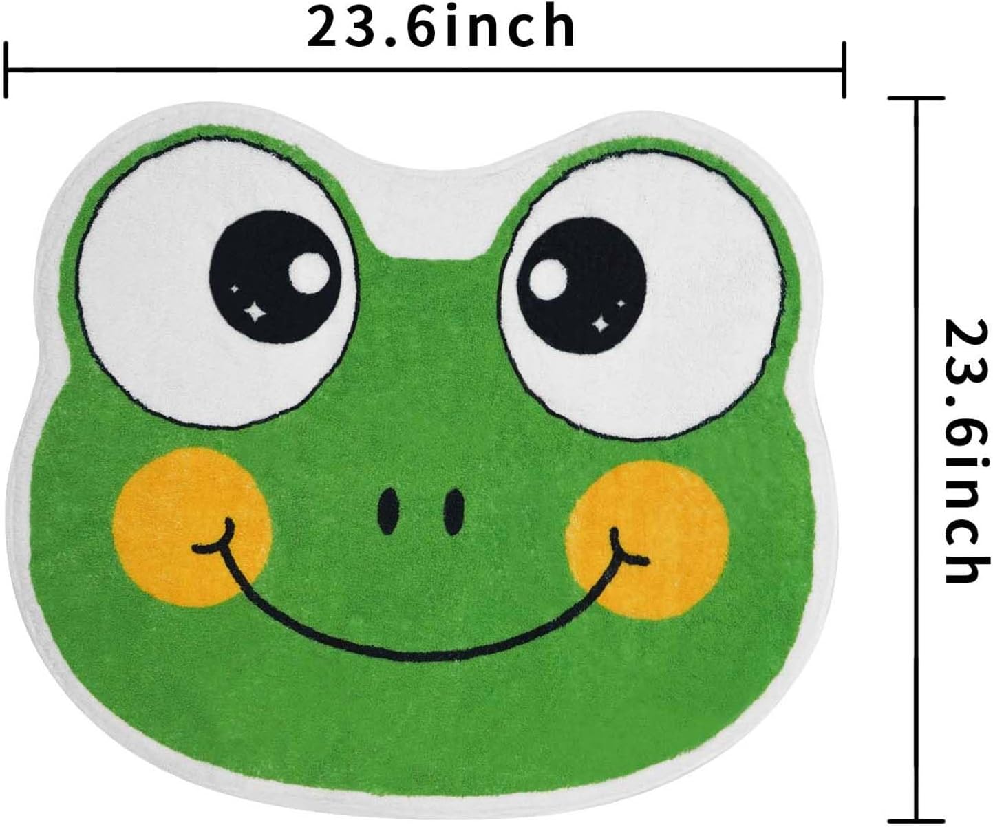 Alfombra de baño con forma irregular de rana para niños, antideslizante, absorbente, lavable, peluda, decoración de dormitorio, alfombra de entrada
