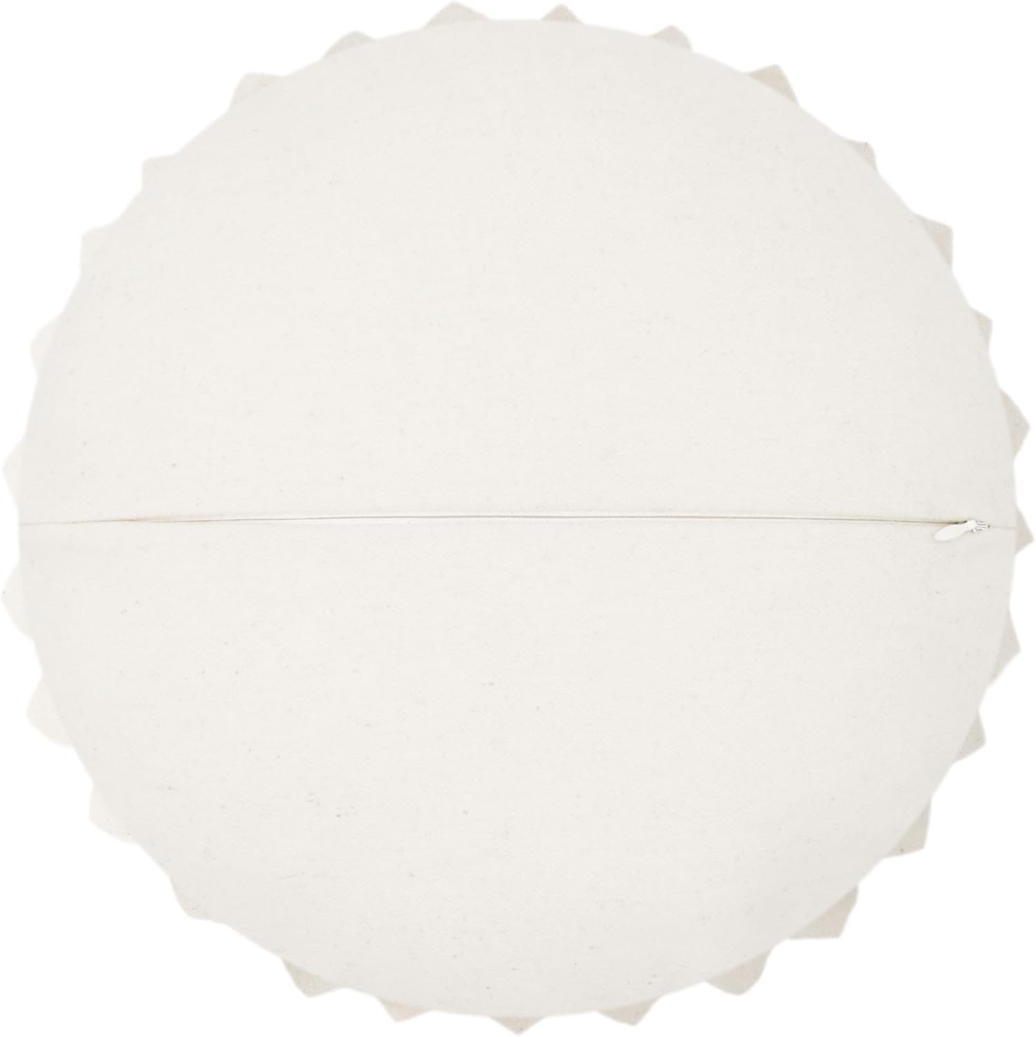 JWH Funda de almohada decorativa redonda de girasol, hecha a mano, para sofá, sala de estar, cama con inserto de 14 pulgadas, color blanco cremoso