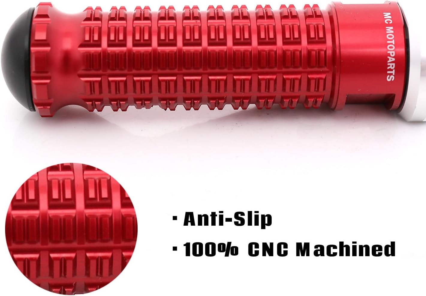 MCMOTOPARTS M-PRO – Estriberas traseras para pasajero, color rojo, compatible con Scrambler Classic 2015-2018 15 16 17 18