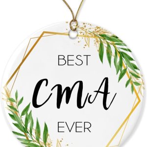 Adorno de Navidad CMA, regalo para CMA, el mejor CMA del mundo, el mejor CMA impreso en ambos lados Adorno de Navidad CMA, regalo para CMA, el mejor CMA del mundo, el mejor CMA impreso en ambos lados