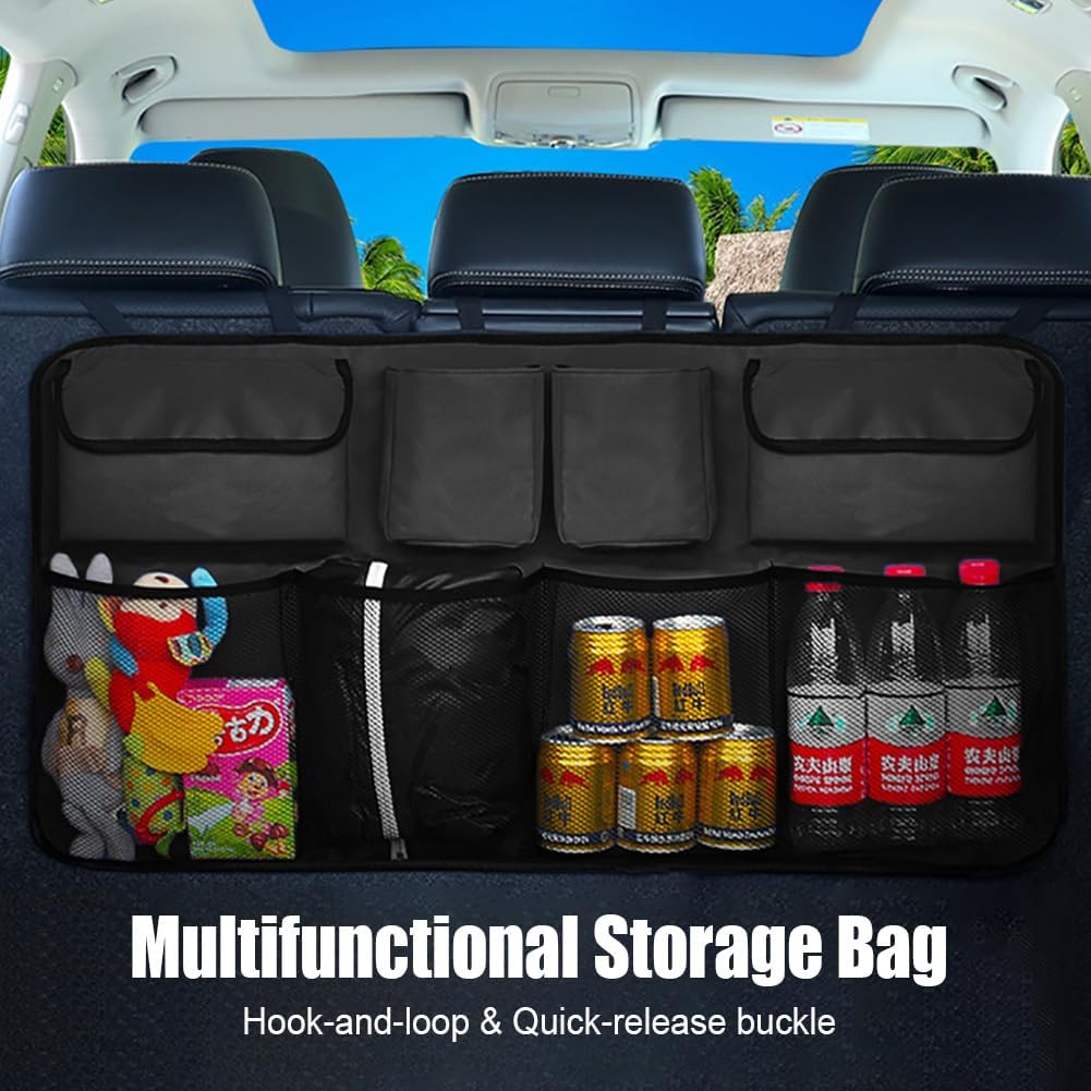 LIYISHUO Organizador universal para maletero de automóvil, organizador colgante para asiento trasero, organizador de almacenamiento de automóvil con