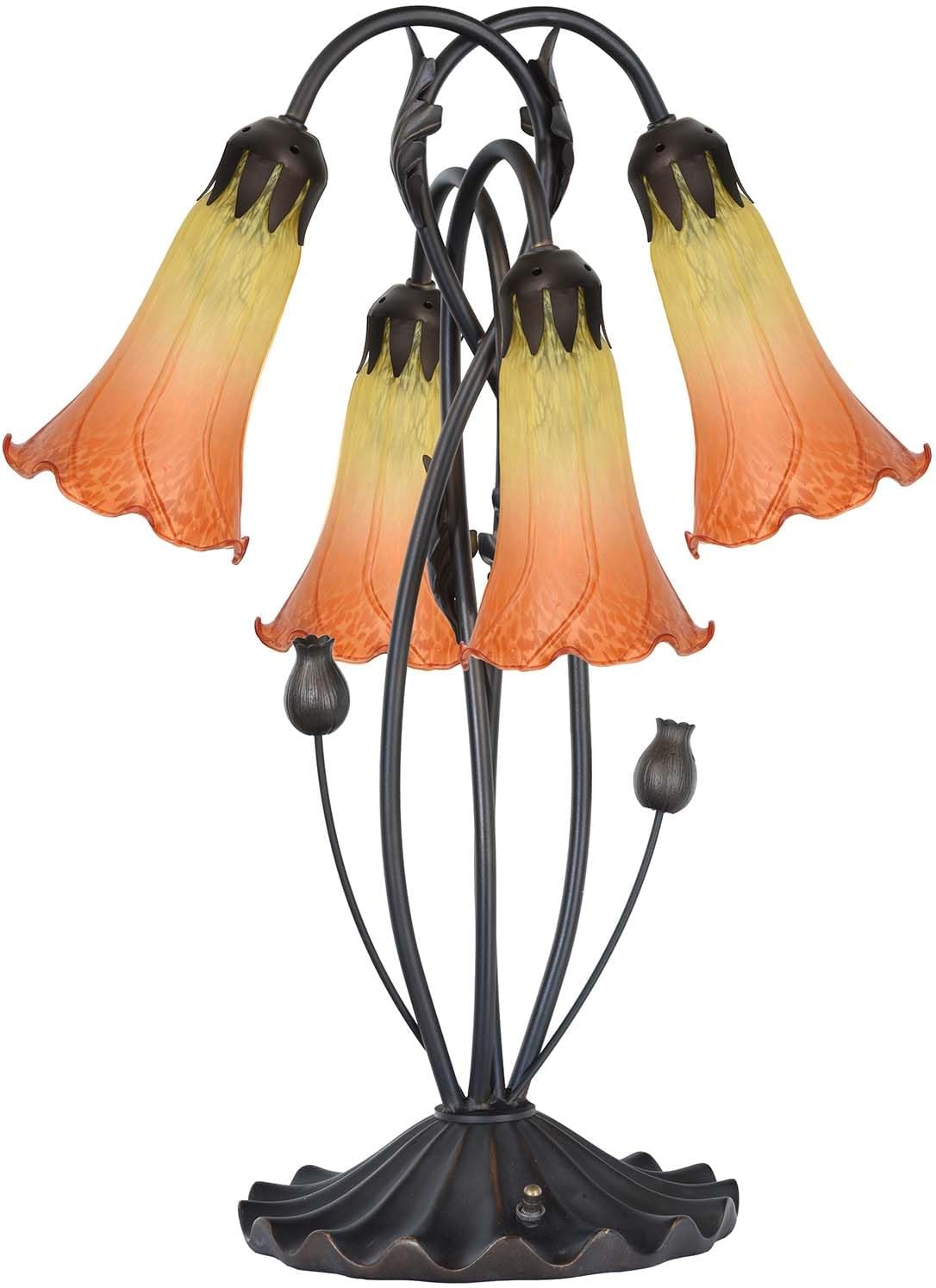 Bieye LS11 Lily Flower – Pantalla de repuesto para lámpara de vidrio soplado (amarillo naranja)
