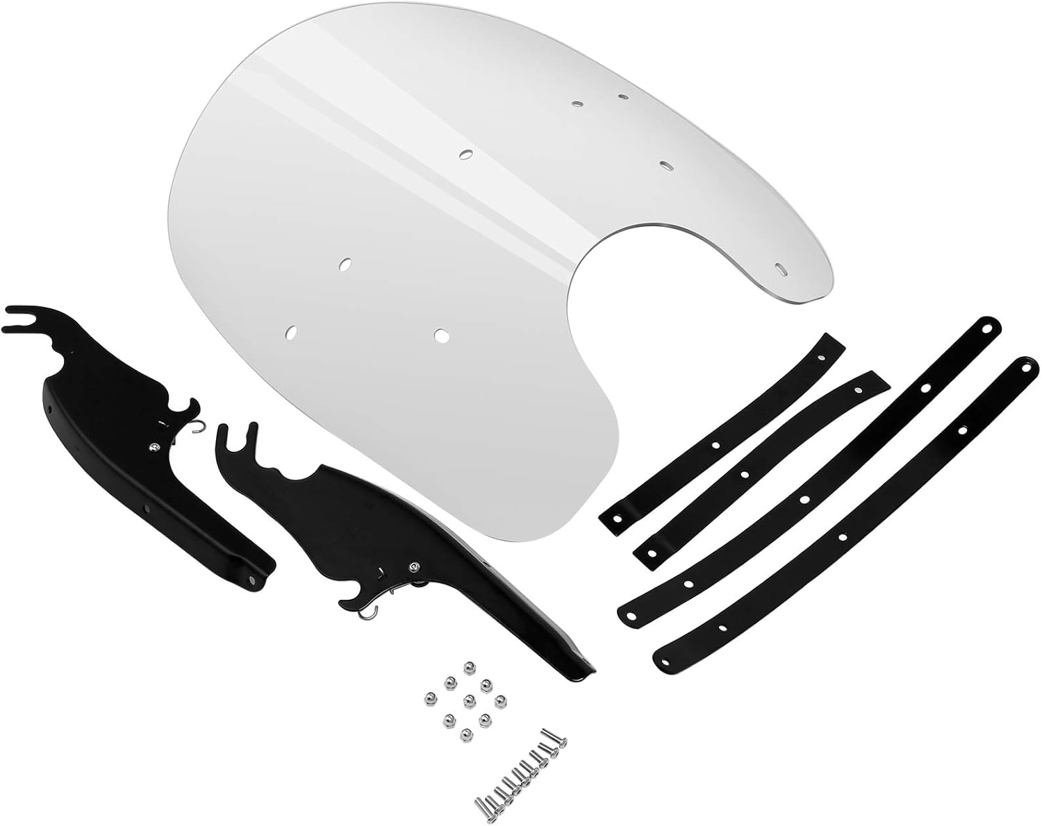 TCT-MOTORPARTS Parabrisas bajo apto para Harley Heritage Softail Fatboy Slim 2000-2017 FLS, FLSS, FLST, FLSTC, FLSTF, FLSTFB