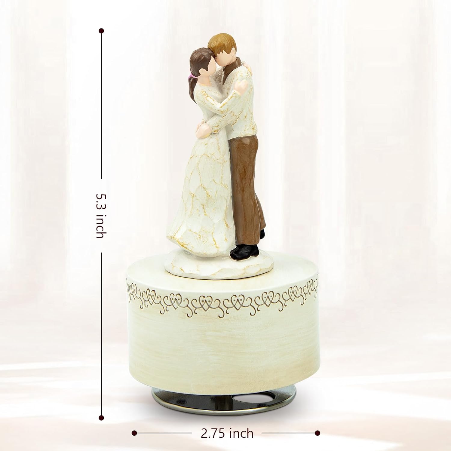 Caja de música para pareja, figura musical esculpida pintada a mano, caja de música de amor, caja musical para esposa, amante, cumpleaños,