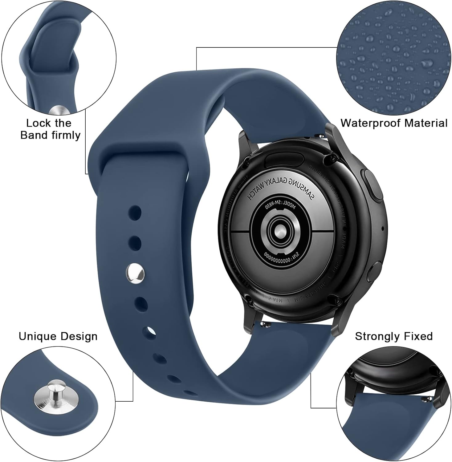 Paquete de 3 correas de silicona para Samsung Galaxy Watch 6 de 1.575 pulgadas, 1.732 pulgadas, Galaxy Watch 6, bandas clásicas de 1.732 pulgadas,